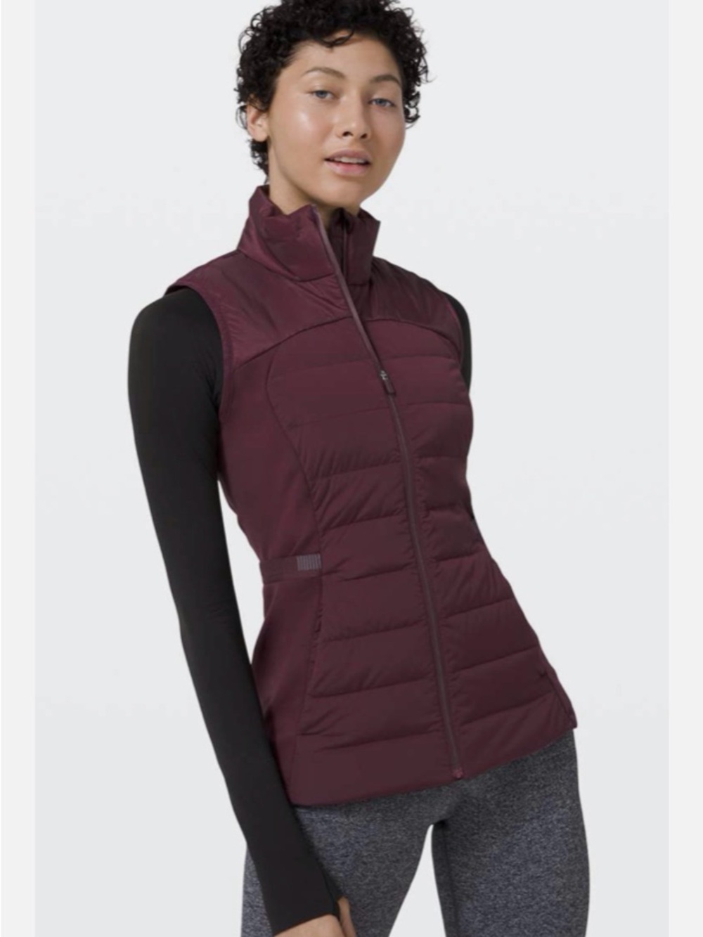 Lululemon Women's Cassis Maroon Down For It All Windproof Run Puffer Vest Size 6